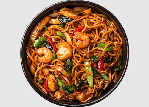 Manchurian Shrimp Chow Mein Noodles